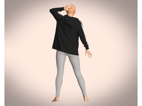 Girls Jacket and Legging with Side Bag - outfit 3D मॉडल