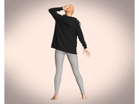 Girls Jacket and Legging with Side Bag - outfit 3D Model