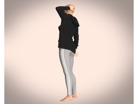Girls Jacket and Legging with Side Bag - outfit 3D मॉडल