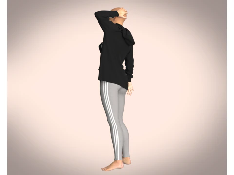 Girls Jacket and Legging with Side Bag - outfit 3D Model