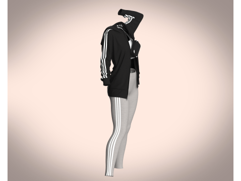 Girls Jacket and Legging with Side Bag - outfit 3D मॉडल