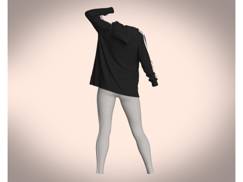 Girls Jacket and Legging with Side Bag - outfit 3D मॉडल