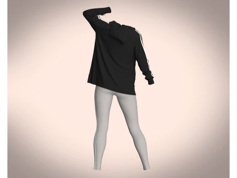 Girls Jacket and Legging with Side Bag - outfit 3D Model