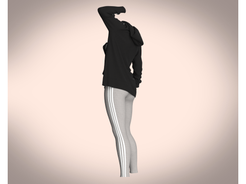 Girls Jacket and Legging with Side Bag - outfit 3D मॉडल