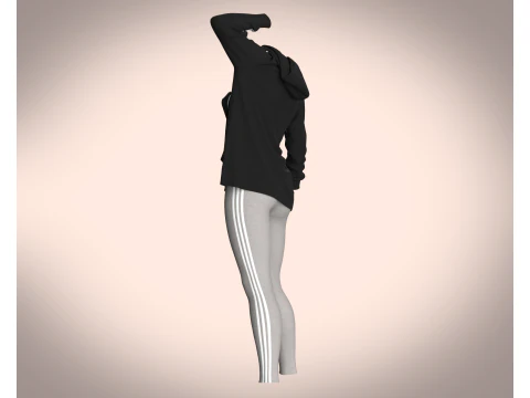 Girls Jacket and Legging with Side Bag - outfit 3D Model