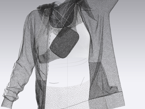 Girls Jacket and Legging with Side Bag - outfit 3D मॉडल