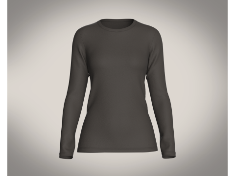 Girls Long Sleeve Tshirt-Single Color Modelo 3D