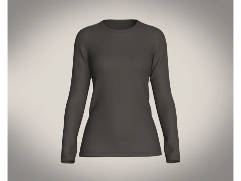 여아 긴팔 티셔츠-단색 3D 모델