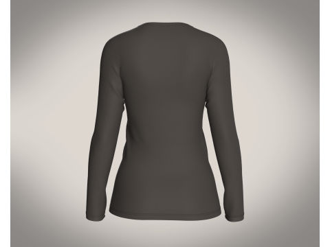 Girls Long Sleeve Tshirt-Single Color 3D Model