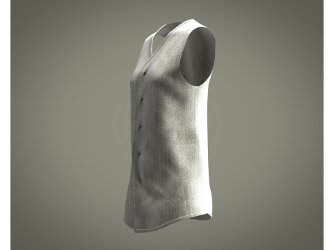 Girls Long Koti Modello 3D