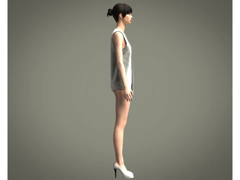 Girls Long Koti 3D Model