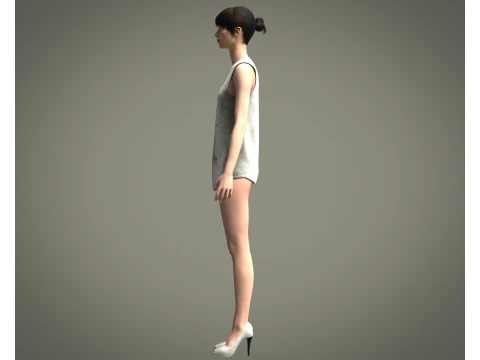 Girls Long Koti 3D Model
