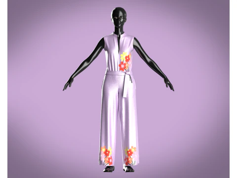 Robe en soie pour filles Modèle 3D