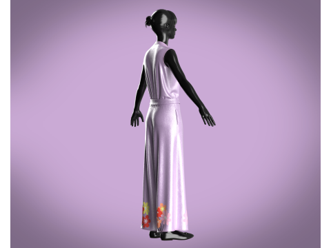 Girls Silk Dress 3D-Modell