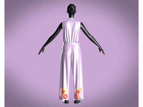 Girls Silk Dress 3D-Modell