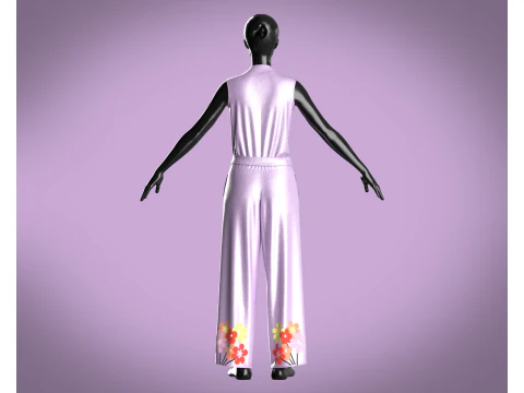 Girls Silk Dress 3D Model