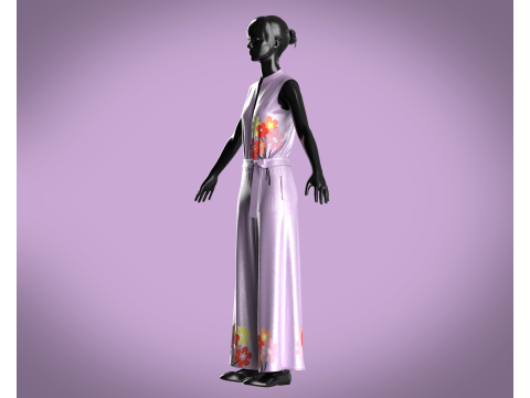 Girls Silk Dress 3D-Modell