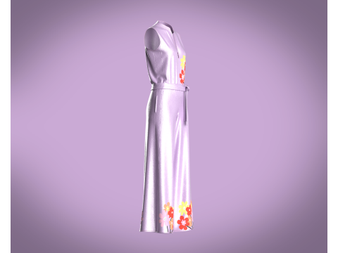 Girls Silk Dress 3D-Modell