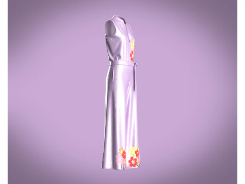 Girls Silk Dress 3D Model