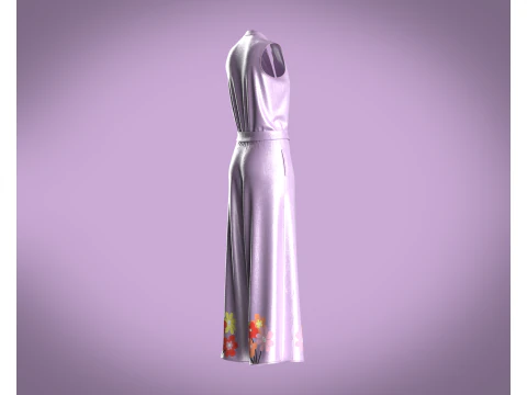 Girls Silk Dress 3D Model