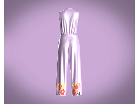 Girls Silk Dress 3D Model