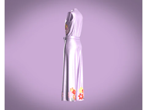 Girls Silk Dress 3D Model