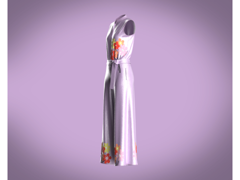 Girls Silk Dress 3D-Modell