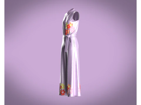 Girls Silk Dress 3D Model