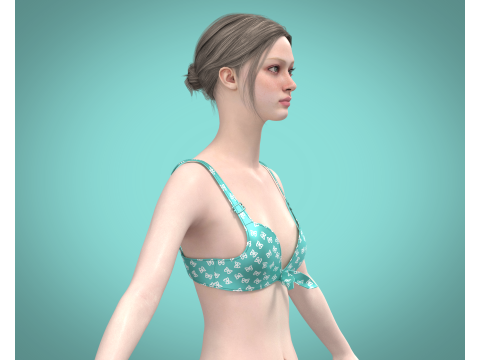 Girls Printed Bra 3D Модель