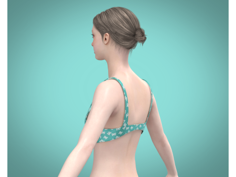 Girls Printed Bra 3D Модель