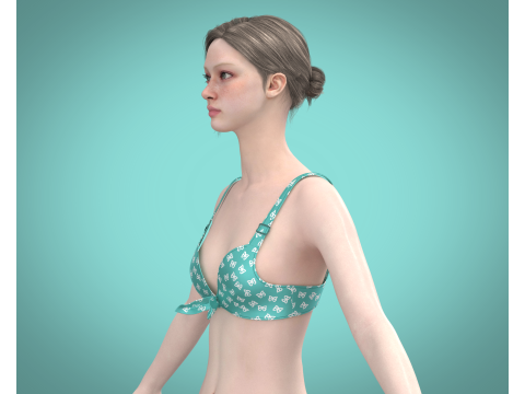 Girls Printed Bra 3D Модель