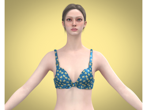 Girls Printed Bra V2 Modèle 3D