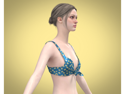Girls Printed Bra V2 Modèle 3D