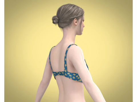 Girls Printed Bra V2 3D Model