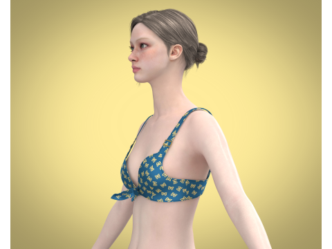 Girls Printed Bra V2 Modèle 3D