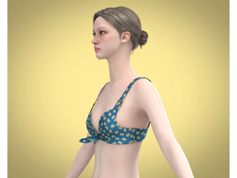 Girls Printed Bra V2 3D Model
