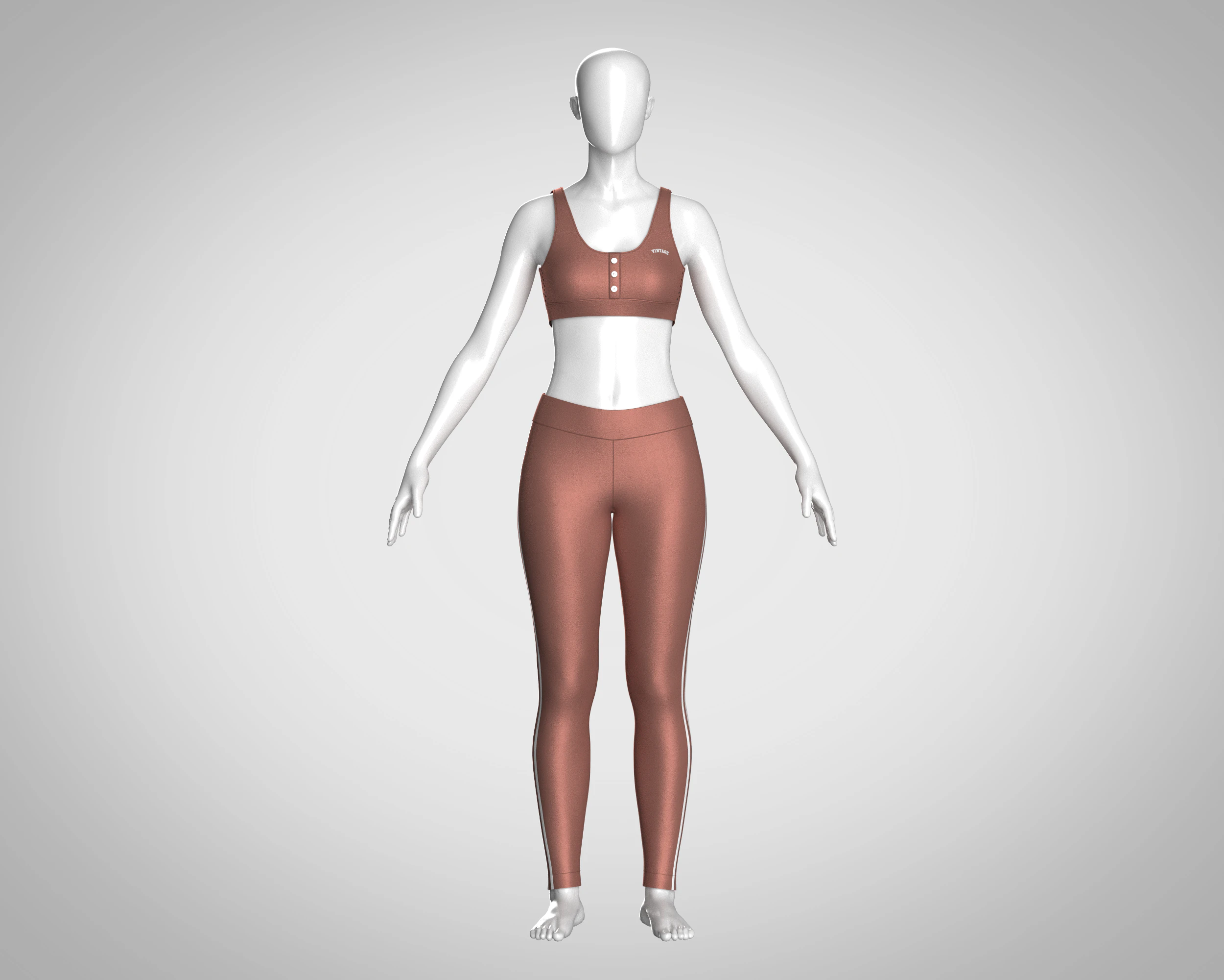 Girls Bralette with Leggings V3 3D Model .c4d .max .obj .3ds .fbx .stl .blend 