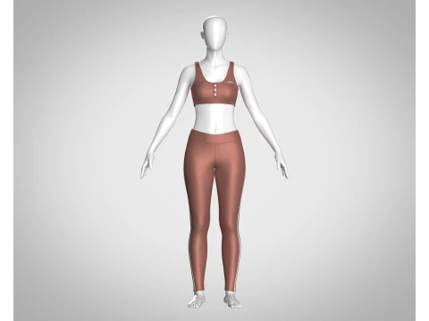 Bralette per ragazze con leggings V3 Modello 3D