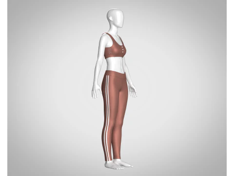 Girls Bralette with Leggings V3 3D Model
