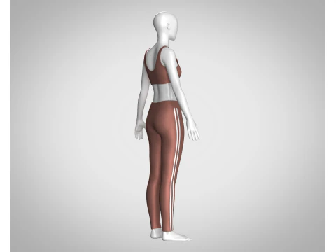 Girls Bralette with Leggings V3 3D Model