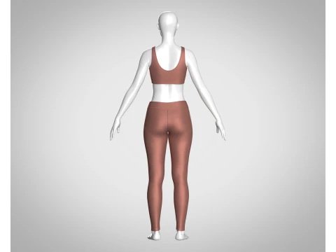 Girls Bralette with Leggings V3 3D Model