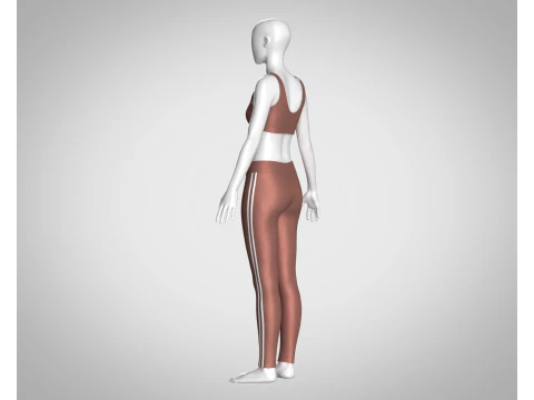 Girls Bralette with Leggings V3 3D Model