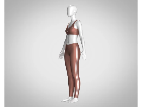 Girls Bralette with Leggings V3 3D Model