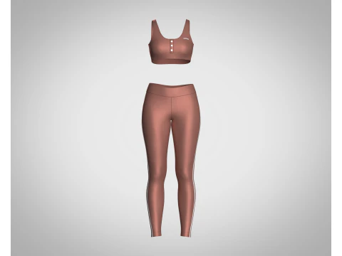 Girls Bralette with Leggings V3 3D Model