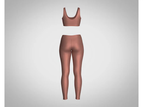 Girls Bralette with Leggings V3 3D Model