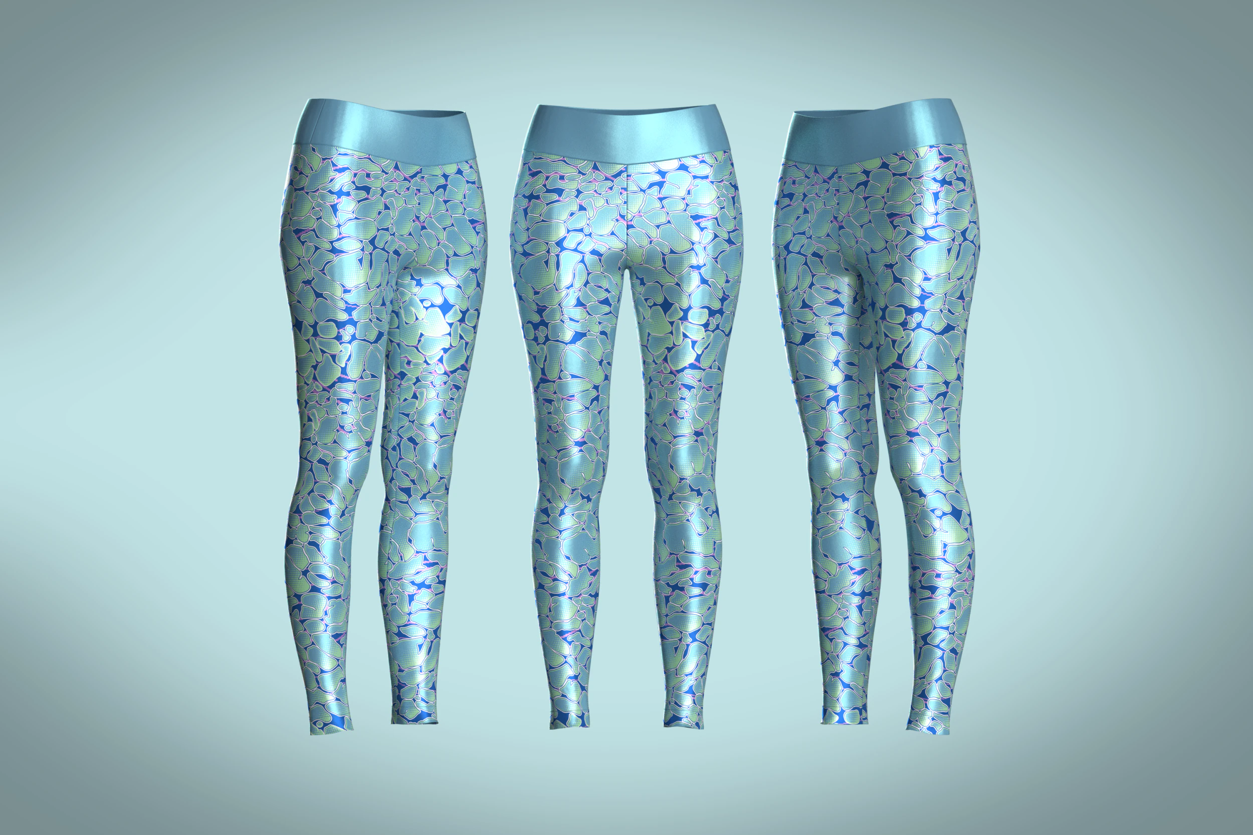 Girls Sports Leggings - Alien Camo Print 3D Model .c4d .max .obj .3ds .fbx .stl .blend 
