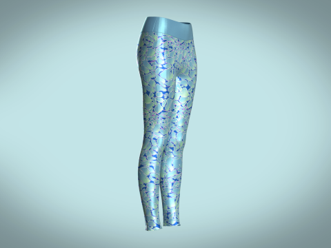 Girls Sports Leggings - Alien Camo Print Modelo 3D