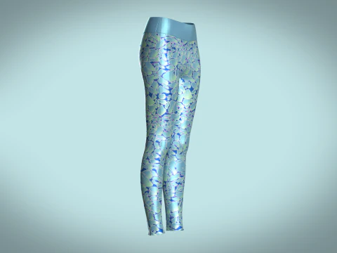 Girls Sports Leggings - Alien Camo Print 3D Model