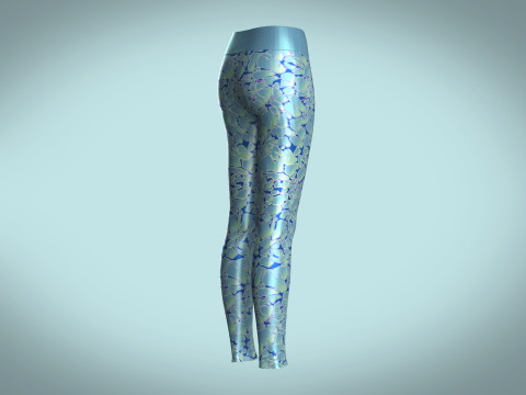 Girls Sports Leggings - Alien Camo Print Modelo 3D