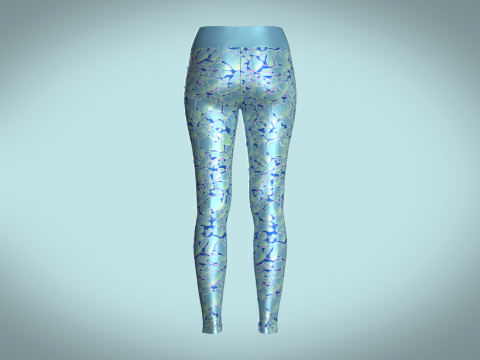 Girls Sports Leggings - Alien Camo Print Modelo 3D